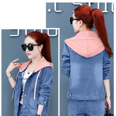 ÁO KHOÁC JEAN PHỐI NÓN HỒNG - NK320